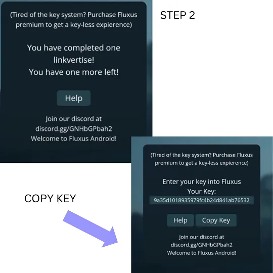 linvertise step and copy key