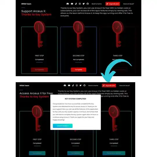 steps to get arceus x neo key